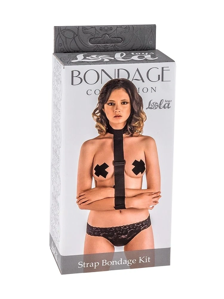 Ошейник с длинной лентой и наручниками Strap Bondage Kit Plus Size - изображение товара