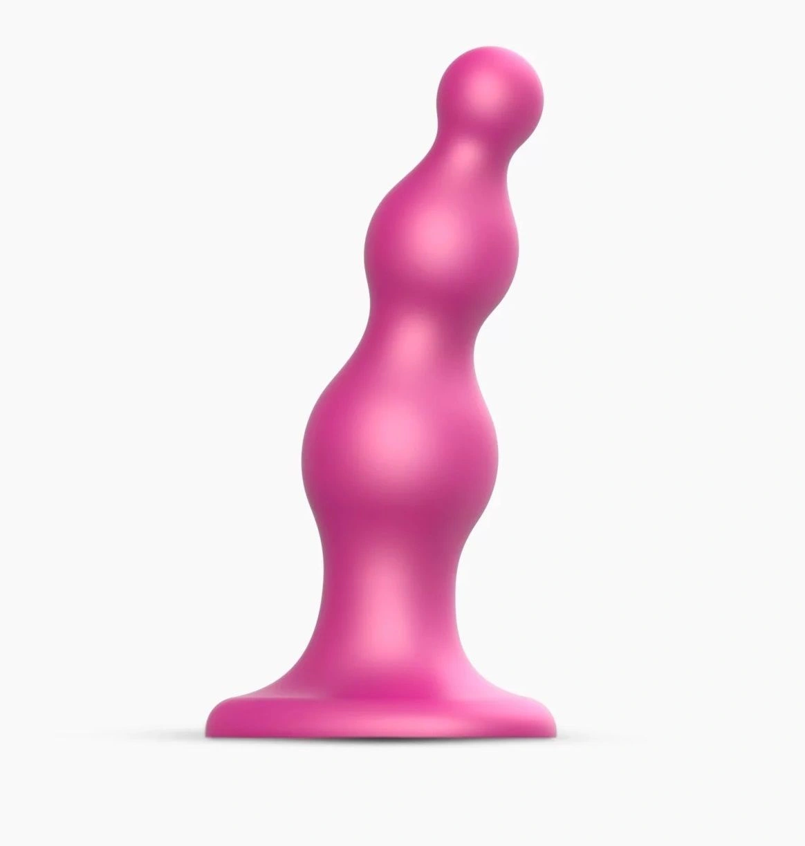 Розовый стимулятор-ёлочка Dildo Plug Beads Framboise Size M - 15 см. - изображение товара