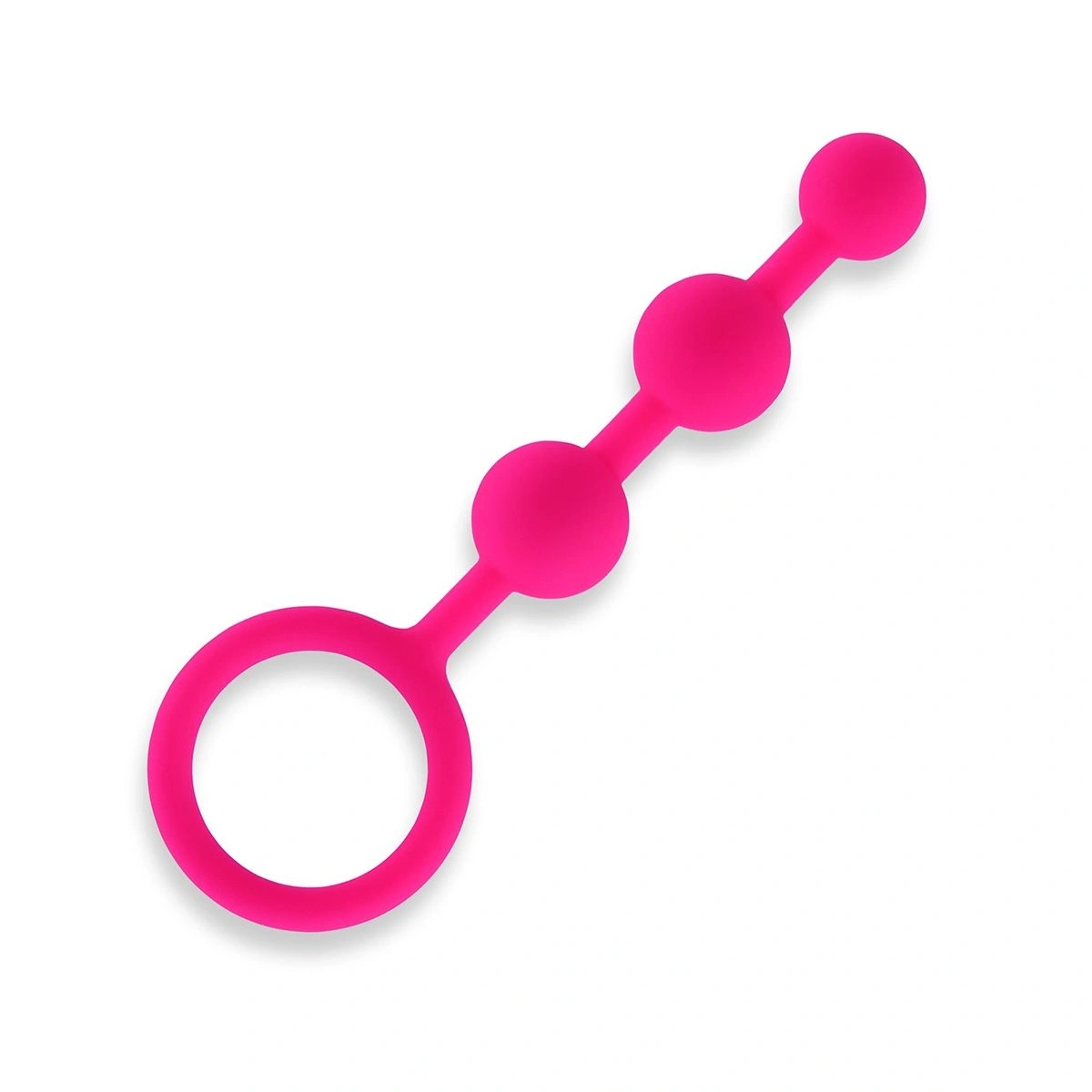 Розовые силиконовые анальные бусы Silicone Anal Beads - 14 см. - изображение товара