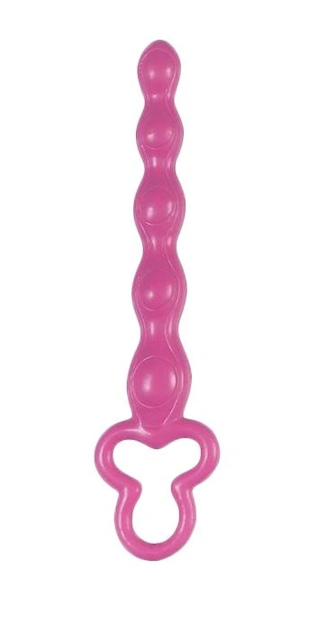 Розовая анальная цепочка Clover Anal Rod - 18 см. - изображение товара