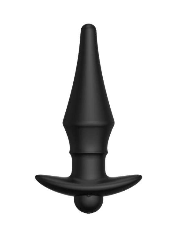 Черная перезаряжаемая анальная пробка №08 Cone-shaped butt plug - 13,5 см. - изображение товара