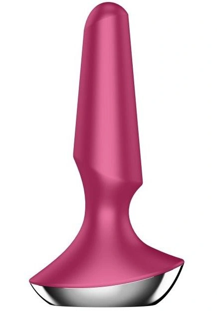 Малиновая анальная пробка с вибрацией Satisfyer Plug-ilicious 2 - 14 см. - изображение товара