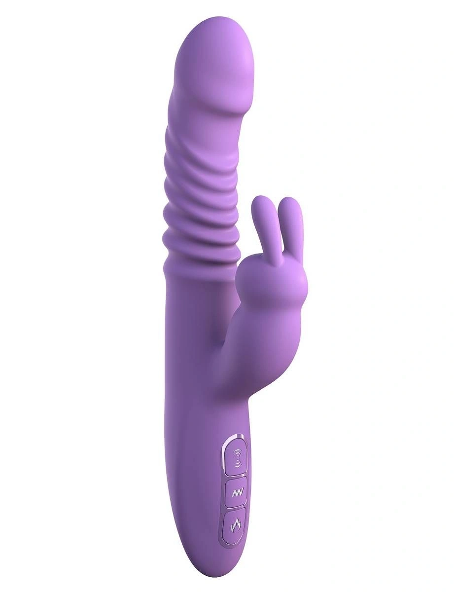 Her Thrusting Silicone Rabbit от Pipedream, 24 см, сиреневый вибратор-кролик с вращением, нагревом и поступательными движениями - изображение товара