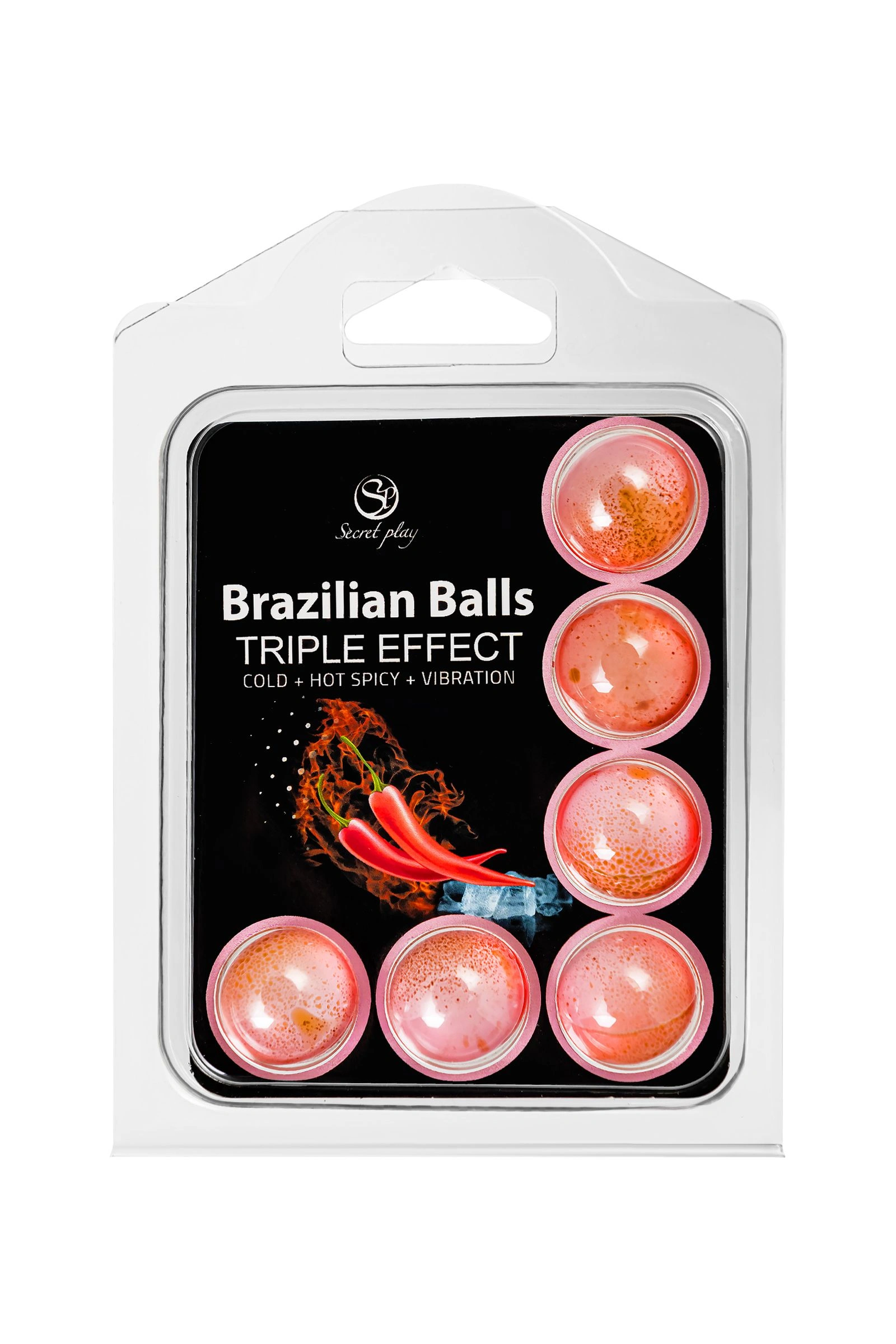 Массажные шарики Secret Play, набор из 6 штук Brazilian Balls с тройным эффектом - изображение товара