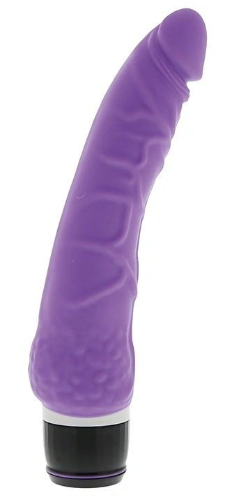 Фиолетовый классический вибратор Dream Toys, 18 см, PURRFECT SILICONE - изображение товара