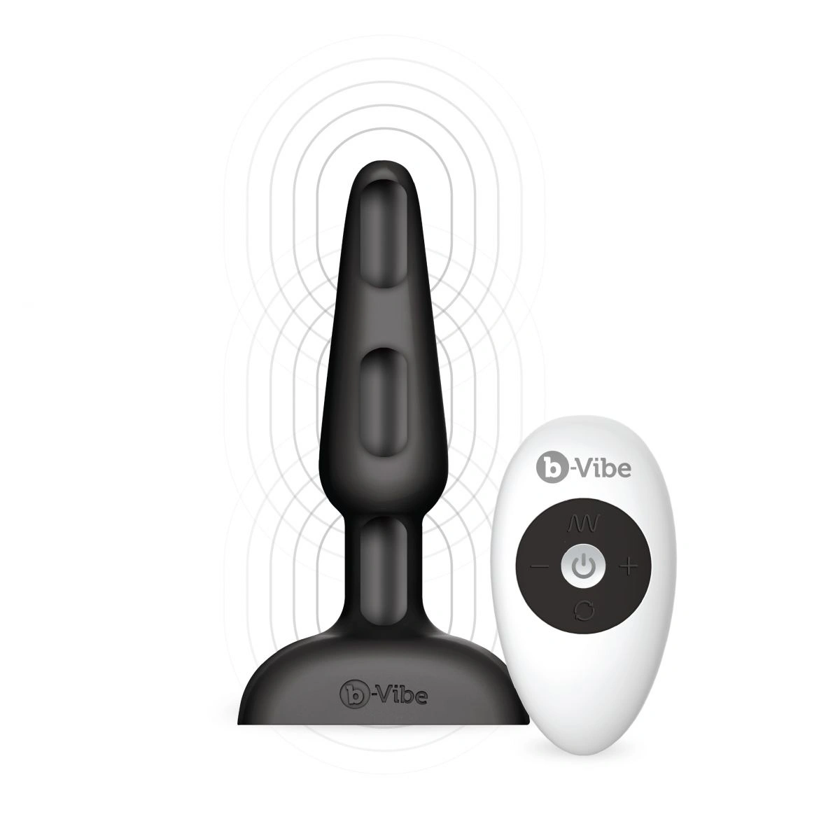 Чёрная анальная вибропробка с 3 источниками вибрации TRIO REMOTE CONTROL PLUG BLACK - 13,5 см. - изображение товара