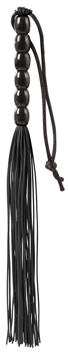 Чёрная мини-плеть из резины Rubber Mini Whip - 22 см. - изображение товара